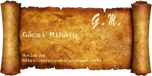 Gácsi Mihály névjegykártya