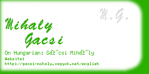 mihaly gacsi business card